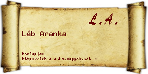 Léb Aranka névjegykártya